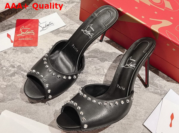 Christian Louboutin Me Dolly Spike Sandal in Black Nappa Leather Replica