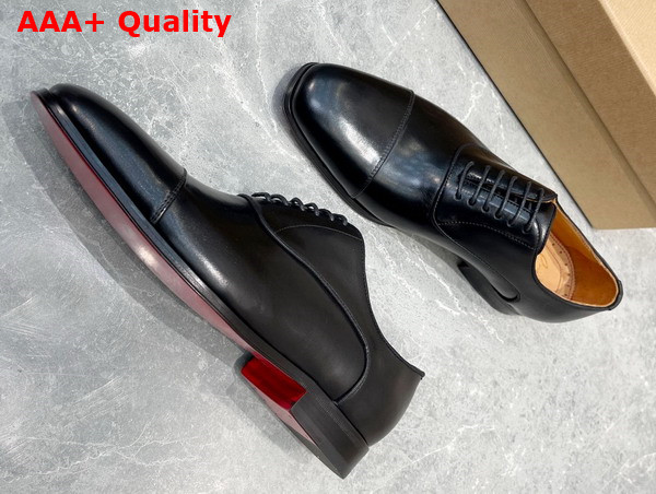 Christian Louboutin Men Derbies in Black Calf Leahter Replica