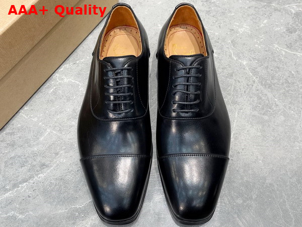 Christian Louboutin Men Derbies in Black Calf Leahter Replica