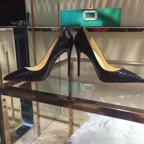 Christian Louboutin Pigalle Follies 100mm Black Patent Leather For Sale