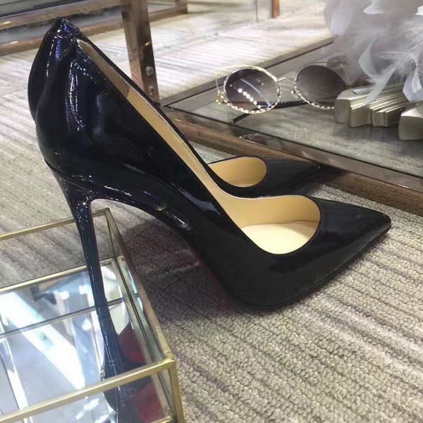 Christian Louboutin Pigalle Follies 100mm Black Patent Leather For Sale