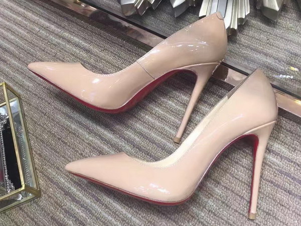 Christian Louboutin Pigalle Follies 100mm Nude Patent Leather For Sale