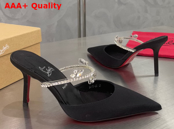 Christian Louboutin Planet Queen Black Satin Replica