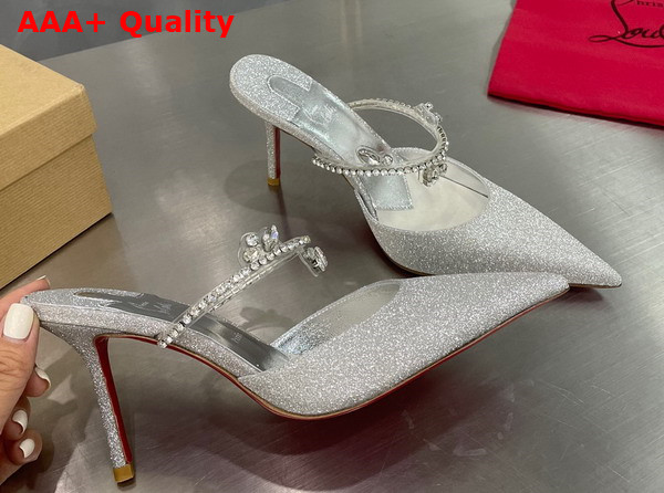 Christian Louboutin Planet Queen Silver Crystals Replica