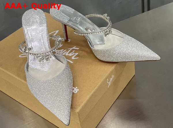 Christian Louboutin Planet Queen Silver Crystals Replica