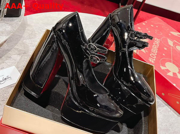 Christian Louboutin Platform Pump in Black Patent Calf Leather Replica