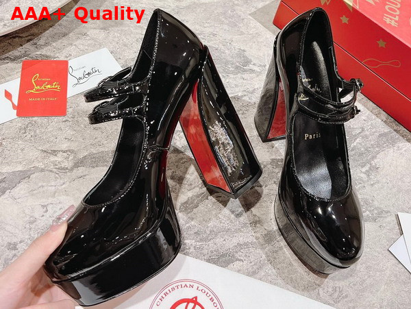 Christian Louboutin Platform Pump in Black Patent Calf Leather Replica