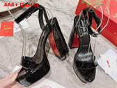 Christian Louboutin Platform Sandal in Black Patent Calfskin Replica