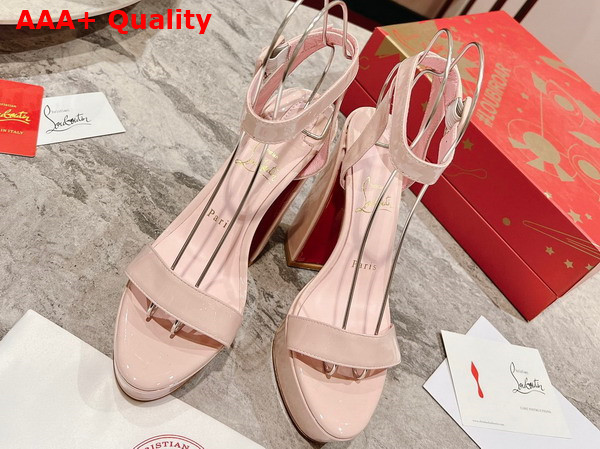 Christian Louboutin Platform Sandal in Pink Patent Calfskin Replica