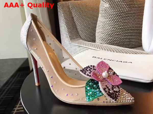 Christian Louboutin Pump Fabric Nappa Glitter 100mm Heel Replica