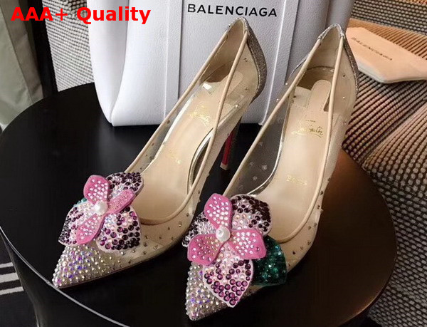 Christian Louboutin Pump Fabric Nappa Glitter 100mm Heel Replica