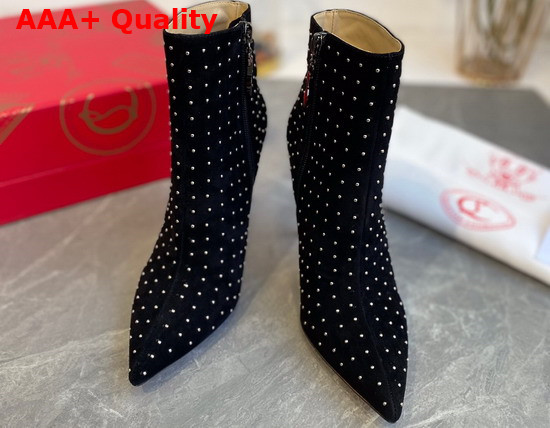 Christian Louboutin So Kate Booty Plume Black Silver Veau Velours 100mm Replica