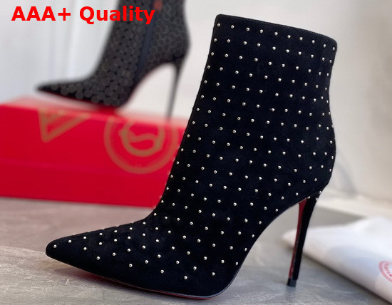 Christian Louboutin So Kate Booty Plume Black Silver Veau Velours 100mm Replica