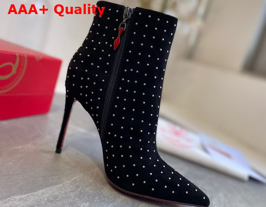 Christian Louboutin So Kate Booty Plume Black Silver Veau Velours 100mm Replica