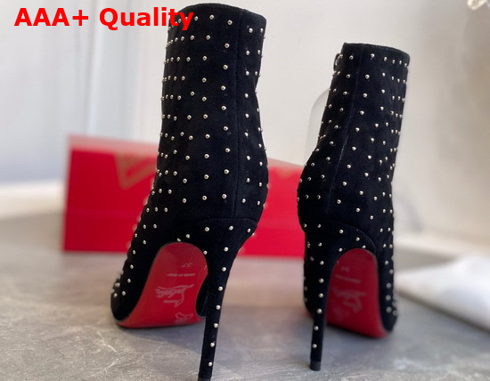 Christian Louboutin So Kate Booty Plume Black Silver Veau Velours 100mm Replica