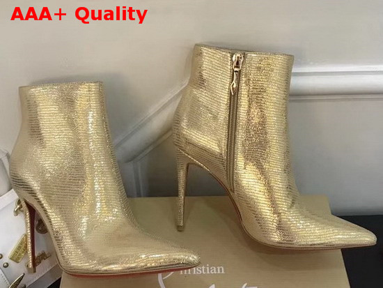 Christian Louboutin So Kate Booty in Light Gold Lizard Print Leather Replica