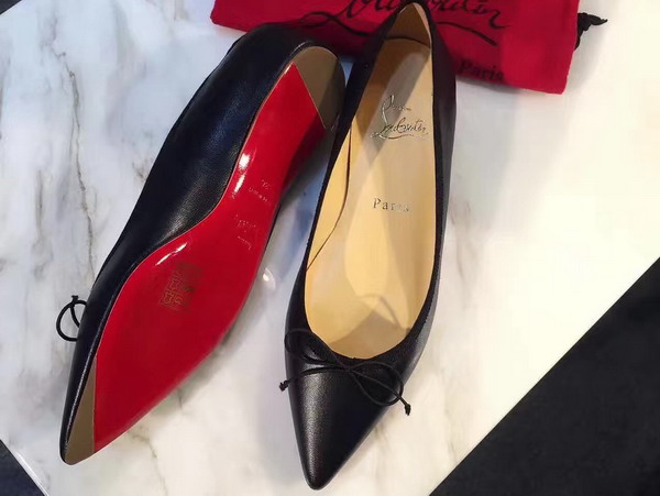 Christian Louboutin Solasofia Flat in Black Calf Leather For Sale