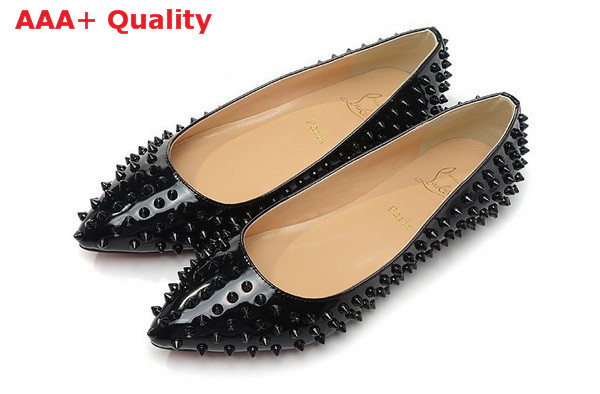 Christian Louboutin Sonietta Spikes Shiny Black for Sale