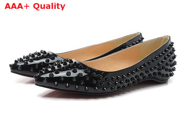 Christian Louboutin Sonietta Spikes Shiny Black for Sale