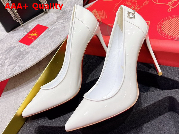 Christian Louboutin Sporty Kate Pump in White Patent Leather Replica