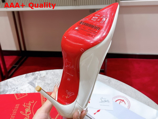 Christian Louboutin Sporty Kate Pump in White Patent Leather Replica