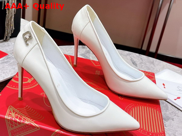 Christian Louboutin Sporty Kate Pump in White Patent Leather Replica