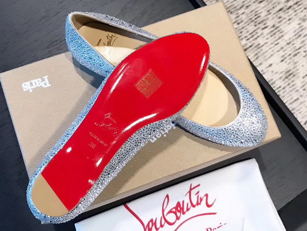 Christian Louboutin Strass Flat Silver For Sale