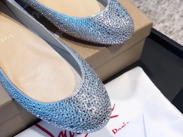 Christian Louboutin Strass Flat Silver For Sale