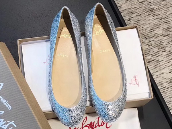 Christian Louboutin Strass Flat Silver For Sale