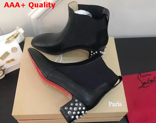 Christian Louboutin Study Ankle Boot in Black Calfskin Replica