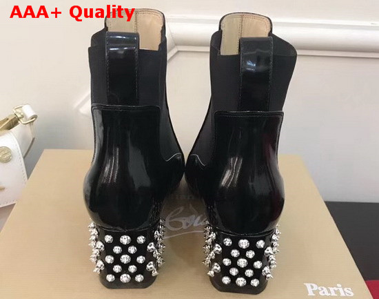 Christian Louboutin Study Ankle Boot in Black Patent Leather Replica