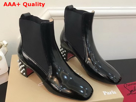 Christian Louboutin Study Ankle Boot in Black Patent Leather Replica