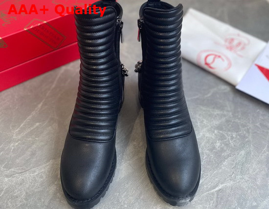 Christian Louboutin Women Ankle Boot in Black Calf Leather Replica