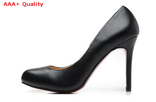 Louboutin New Simple Pump 100mm Heel Black Calf Leather for Sale