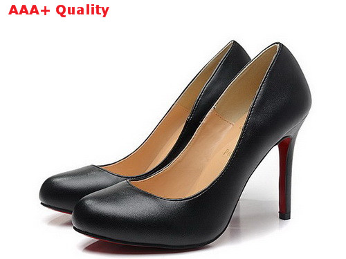 Louboutin New Simple Pump 100mm Heel Black Calf Leather for Sale