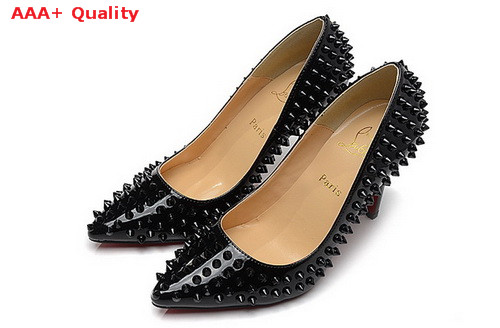 Louboutin Pigalle Spikes 100mm Heel Black Leather for Sale