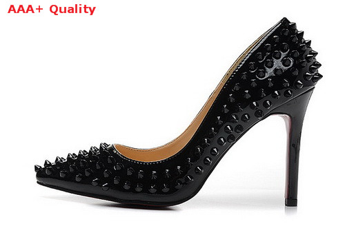 Louboutin Pigalle Spikes 100mm Heel Black Leather for Sale