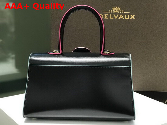 Delvaux Brillant East West Mini Bag in Black Perforated Leather Replica