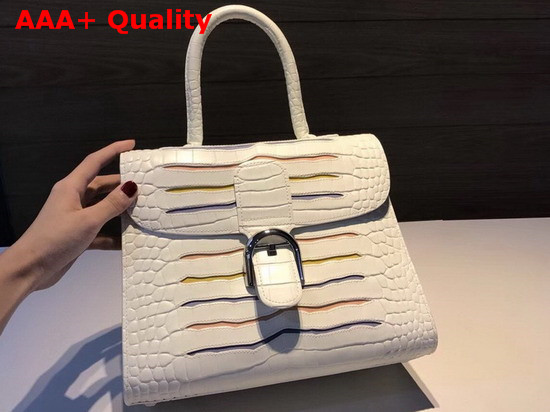 Delvaux Brillant MM Bag White Crocodile Leather Replica