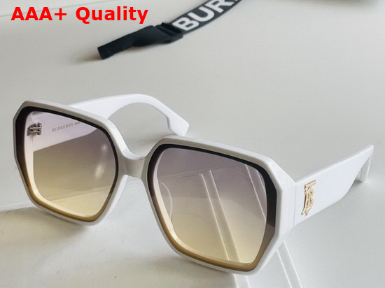 Burberry Monogram Motif Square Frame Acetate Sunglasses in White Replica