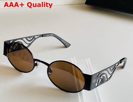 Dior Oval Frame Metal Sunglasses in Coffee Replica