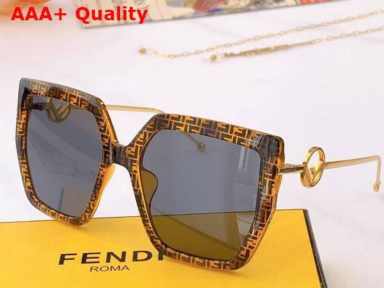 Fendi F IS Fendi FF Havana Acetate and Metal Sunglasses Replica