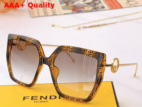 Fendi F IS Fendi FF Havana Acetate and Metal Sunglasses Replica