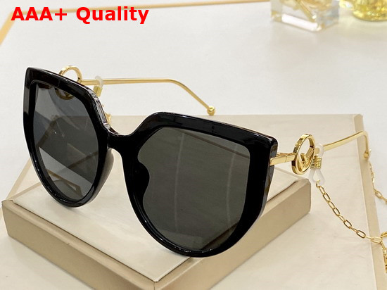 Fendi F IS Fendi FF Havana Acetate and Metal Sunglasses with Chain Replica