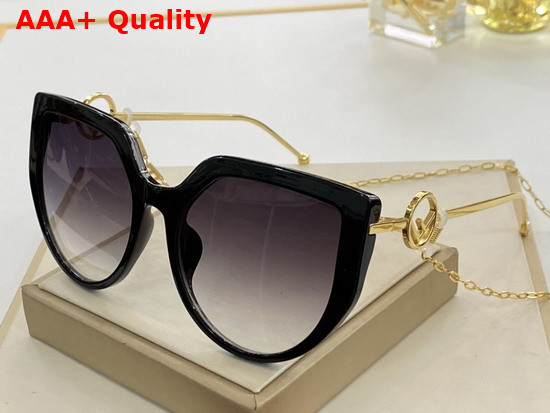 Fendi F IS Fendi FF Havana Acetate and Metal Sunglasses with Chain Replica