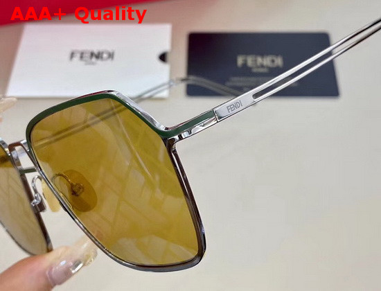 Fendi Grid Brown and Gold Sunglasses Replica