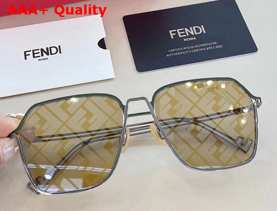 Fendi Grid Brown and Gold Sunglasses Replica