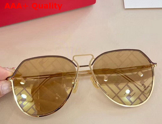 Fendi Grid Red and Ruthenium Sunglasses Replica