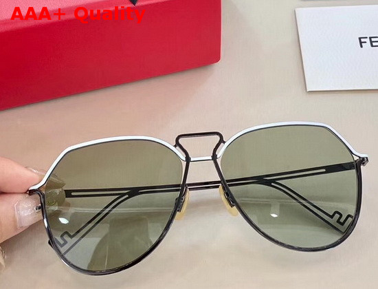 Fendi Grid Red and Ruthenium Sunglasses Replica