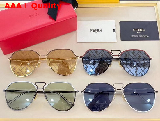 Fendi Grid Red and Ruthenium Sunglasses Replica